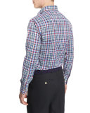 Gonzo Plaid Performance-Fit Sport Shirt, Black