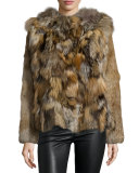 Boxy Rabbit & Fox Fur Jacket