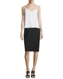 Mid-Rise Wool Pencil Skirt