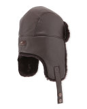 Corbett Leather Trapper Hat, Brown