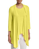 Gauze Knit Open-Front Cardigan, Plus Size