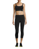 Paneled High-Rise Cropped Leggings, Black