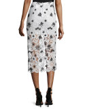 Ophelia Lace Midi Skirt, White/Black