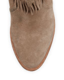 Loren Fringe Suede Bootie, Mousse Tan