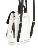 Mini Pilot Leather Backpack, White Crackle