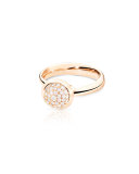 Bouton 18K Rose Gold Pavé Diamond Ring, Size 7/54