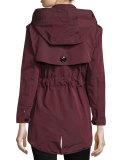 Knightsdale Hooded Relaxed Trenchcoat, Deep Claret