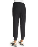 Pleated-Front Belted Jogger Pants, Onyx