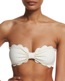 Antibes Scalloped Swim Top, Off White