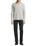 Stitch-Pattern Button-Front Shirt