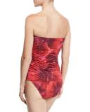 Poppy Floral V-Wire Bandini Swim Top, Red