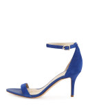 Patti Suede Naked Sandal, Blue