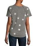 Star-Print Raglan T-Shirt, Gray