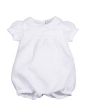 Collared Linen Shortall, White, Size 3-9 Months