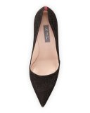 Rampling Glitter Pointed-Toe Pump, Black