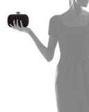 Woven Satin Knot Minaudiere, Black