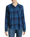 The Modern Prep School Shirt in Windowpane Check, Blue