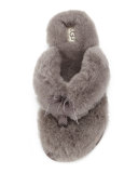 Fluff Fur Flip Flop Slipper, Gray