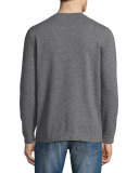 Cashmere Long-Sleeve Sweater, Charcoal