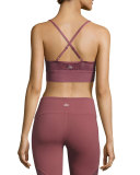 Aria Lace Sports Bra, Grenache/Buff
