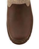 Bayson Wool-Trim Leather Boot, Stout, Youth