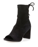 Kokomo Suede Open-Toe Bootie, Black