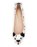 elena dalmatian ballerina flat, white/black