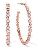 18k Rose Gold Starlet #3 Hoop Earrings in Diamonds