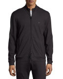Diamond Jacquard Zip-Up Sweat Jacket, Charcoal
