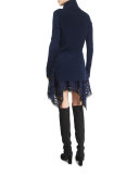 Asa Ribbed Cashmere Turtleneck Sweater, Navy