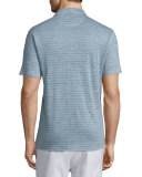 Feeder-Stripe Short-Sleeve Polo Shirt