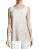 Round-Neck Sequined Ombre Tank, Soy/Multi