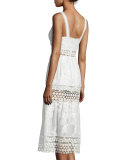 Sleeveless Embroidered Prairie Dress, White