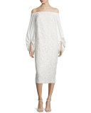 Off-the-Shoulder Lace Sheath Dress