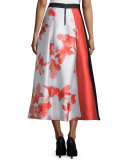 Floral Jacquard Midi Skirt
