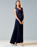 Cap-Sleeve A-line Gown 