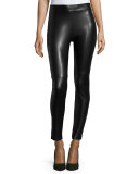 Estella Faux-Leather Leggings, Black
