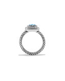 Petite Albion Ring with Blue Topaz and Diamonds