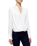 Jaklyn Draped Georgette Blouse