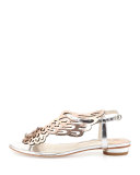 Seraphina Angel-Wing Sandal, Rose Gold/Silver