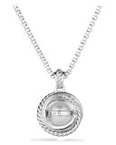 Pearl Crossover Pendant with Diamonds on Chain