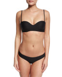 Maya Textured Solid Underwire Bandeau Swim Top