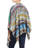 Zigzag Shimmer Poncho, Multicolor