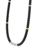 Black Caviar Diamond Station Necklace, 0.34ct.