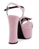 Candy Denim Platform 135mm Sandal, Rosado