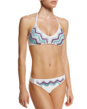 Birds-Of-A-Feather Halter Swim Top, White