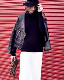 Mission Leather Swing-Back Moto Jacket, Black