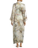 Magnolia Printed Long Wrap Robe