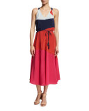 Marguerite Colorblock Silk Dress