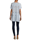 Scoop-Neck Slit-Side Georgette Tunic